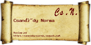 Csanády Norma névjegykártya